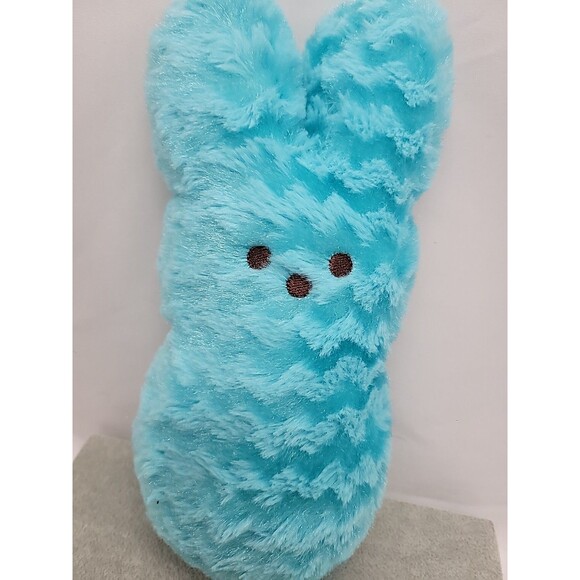 Peeps 10" Marshmallow Bunny Rabbit Blue Chevron Plush Stuffed Striped Fur 2016 - Picture 2 of 12